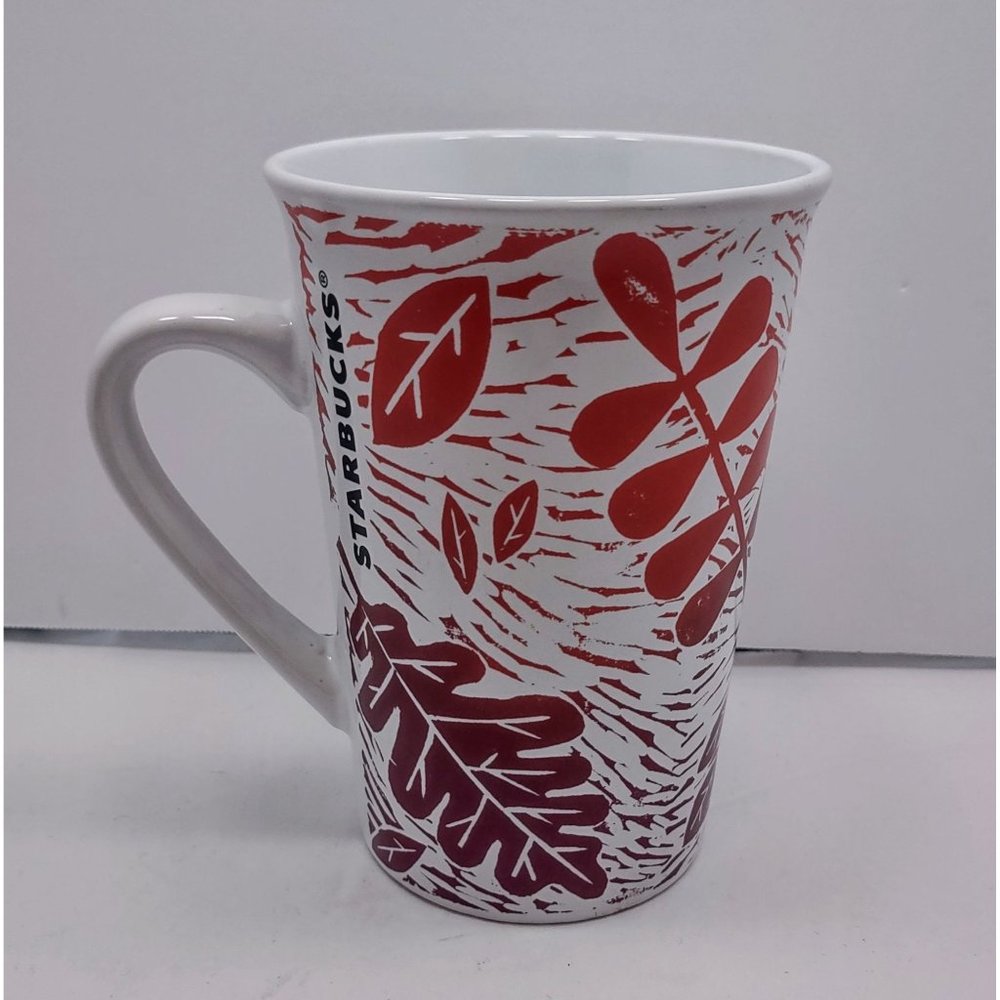 2017 Starbucks 11 Oz Coffee Mug Cup Fall Leaves Purple & Orange